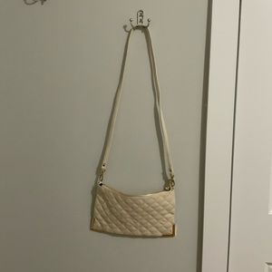 All White Flat Plush Purse